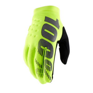 GUANTI 100% BRISKER FLUO YELLOW/BLACK